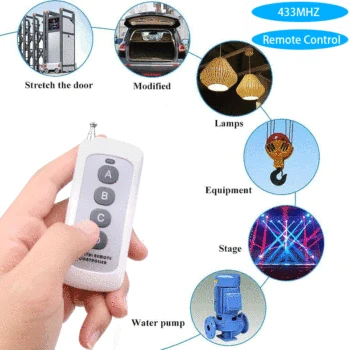 

433mhz Remote Control Long Range Wireless Presenter Controller RF Module Remote Control (learning Code 1527) Antenna 4 Buttons