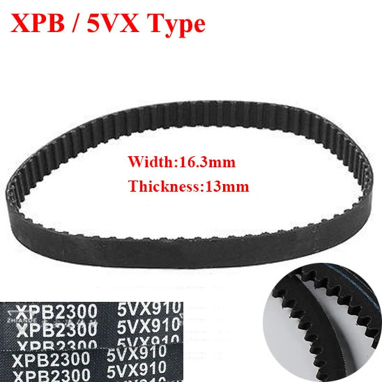 

XPB2430/5VX960 XPB2489/5VX980 16.3mm Width 13mm Thickness Rubber Tooth Wegde Raw Edge Gogged Band Timing Transmission Vee V Belt