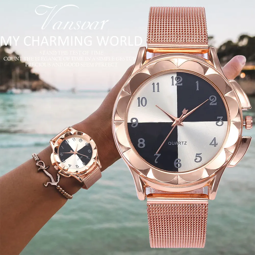 

Exquisite Simple Style Women Watches Small Fashion Quartz Ladies Watch Digital Fan Two-color Top Brand Elegant Girl Watch