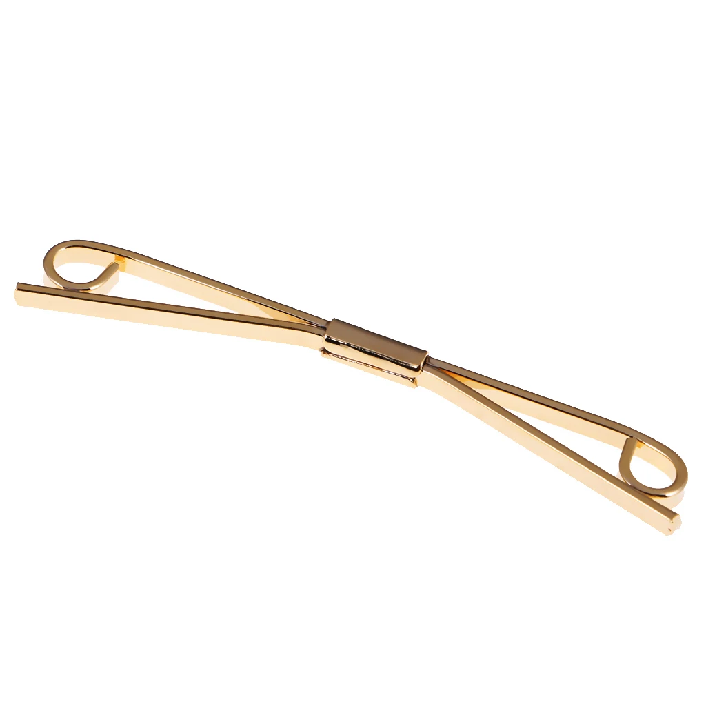 2Pcs Mens Gold Necktie Tie Clip Bar Clasp Cravat Pin Skinny Brooch Collar