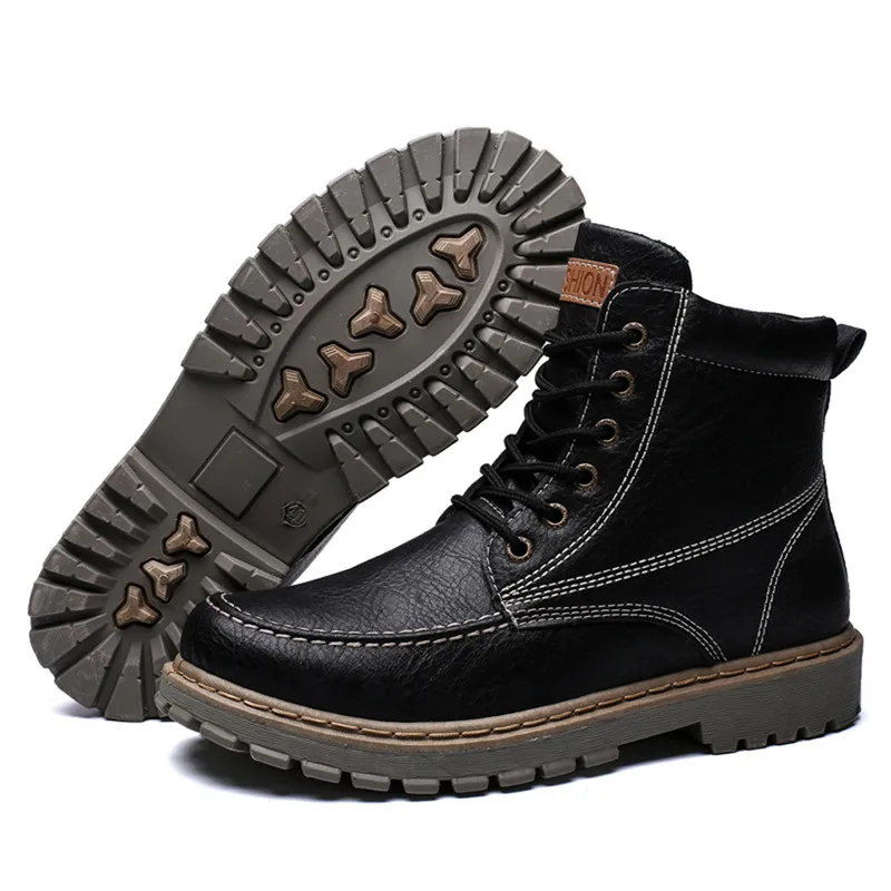 Zapatos De Hombre Mocasines/зимние рабочие ботинки мужские большое плюшевое теплое обувь мужские винтажные кожаные ботинки Нескользящая защитная обувь 6