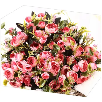 

8 Heads Bouquet Elegant Artificial Peony Silk Flowers Home Wedding Party Decor Simulation Flower Colorfull Rose Buds
