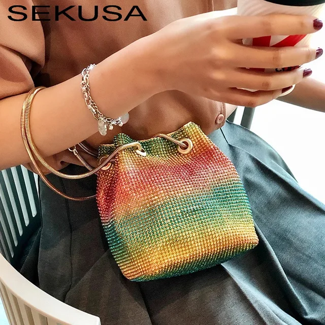 clutch evening bag luxury women bag shoulder handbags diamond bags lady wedding party pouch small bag satin totes bolsa feminina YM1870color