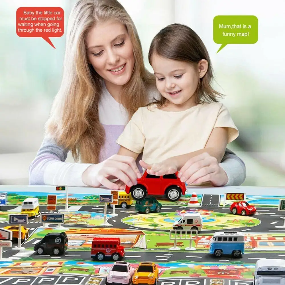 

Early Childhood Education Road Sign Large Traffic Scene Map Parking Lot Model Play Car Map Toy