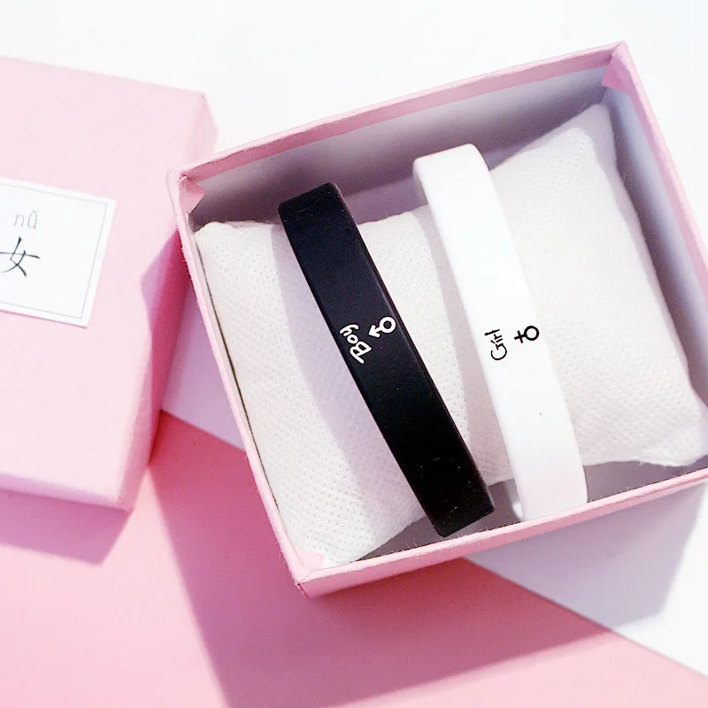 Силиконовые Парные браслеты, мотивация, спортивные резиновые браслеты, браслеты, подарок для женщин и мужчин, трендовые баскетбольные браслеты - Окраска металла: black and white