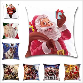 

Merry Christmas creative Santa Claus new year Cushion Cover Decoration chair Home sofa seat friend kids bedroom gift pillowcase