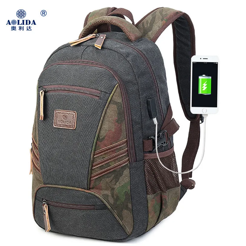 

Cross Border Business Computer Backpack 2019 Large Capacity Washing Canvas Bag Multi-functional Burden Relieving Middle School S