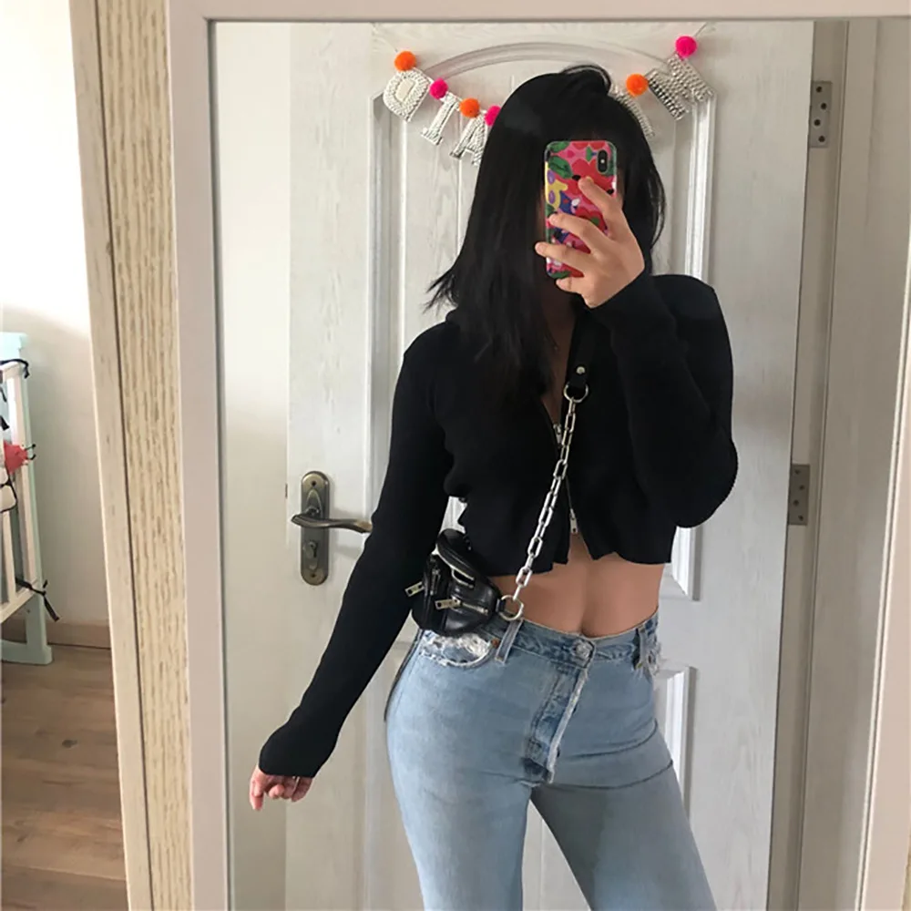 Western Style AliExpress Autumn WOMEN'S Dress New Style Versatile Slim Fit Short Long Sleeve Hooded Zipper Cardigan Coat
