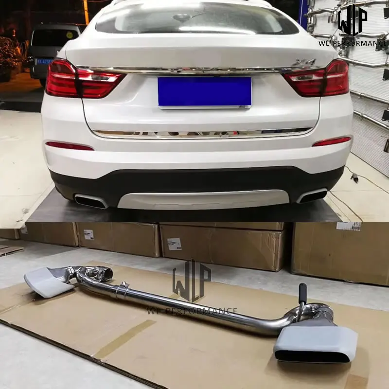

X3 X4 Car body kit Rear bumper diffuser exhaust pipe Square tail throat For BMW X3 X4 Car styling 14-16