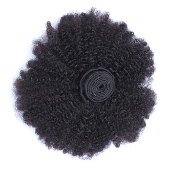 Mongolian Afro Kinky Curly Bundles Human Hair Bundles With Closure 100% Human Hair Weave Extensions 4B 4C Virgin Hair EverBeauty 5