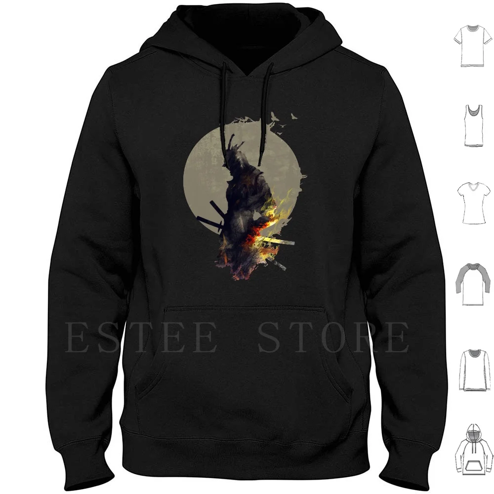 Felpe Con Cappuccio Blazing Manica Lunga Nature Flame Fire Animals Moon