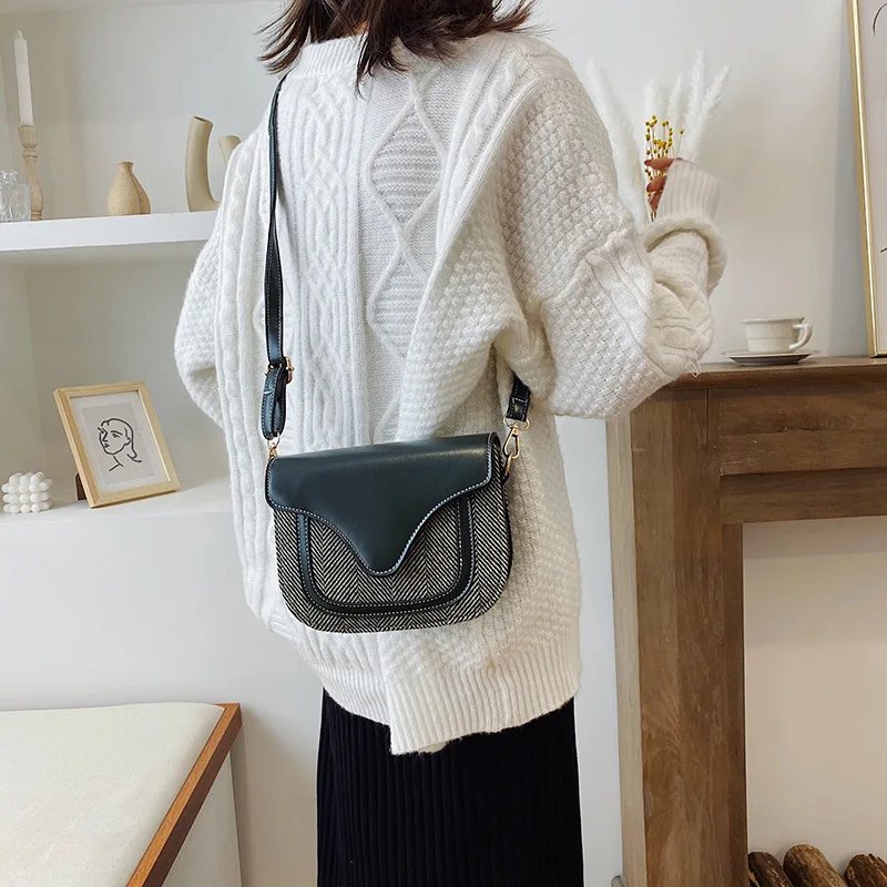 

Bag WOMEN'S Bag New Style 2019 Retro Hong Kong Style Plaid MORI Series Saddle Bag WOMEN'S Messenger Bag Versatile INS Shoulder B