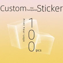 

100pcs Custom Design Transparent Sticker With My Logo Waterproof Personalized Tags For Event Wedding Name Labels 21071501