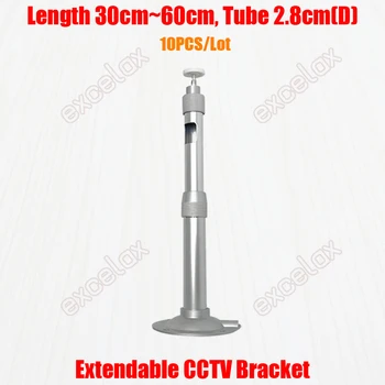 

10PCS/Lot 30-60cm Length Extendable Adjustable Aluminum Alloy Wall Ceiling Mount Security Camera CCTV Bracket Support Stand
