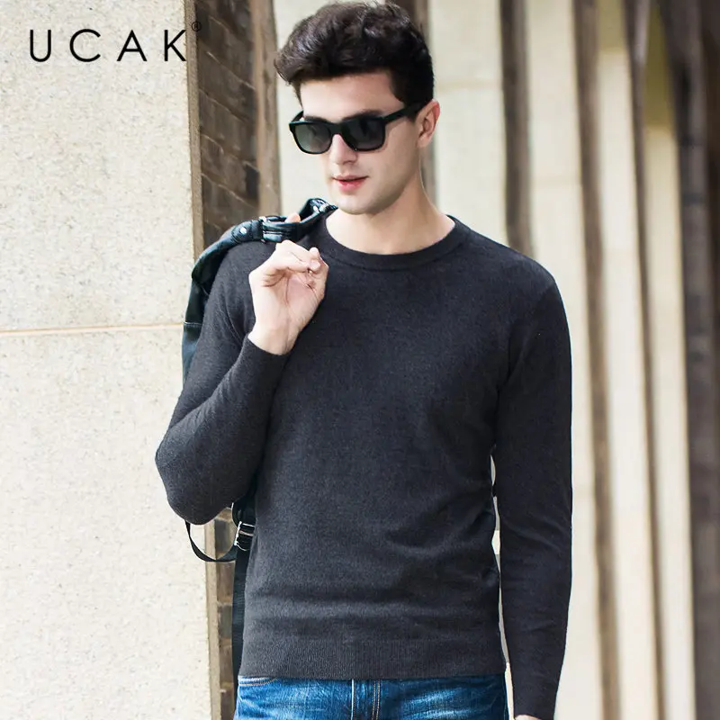 UCAK Brand Merino Wool Sweater Men Autumn Winter Thick Cashmere Pullover Men Casual O-Neck Sweaters Pure Color Pull Homme U3053 UCAK Brand Merino Wool Sweater Men Autumn Winter Thick Cashmere Pullover Men Casual O-Neck Sweaters Pure Color Pull Homme U3053