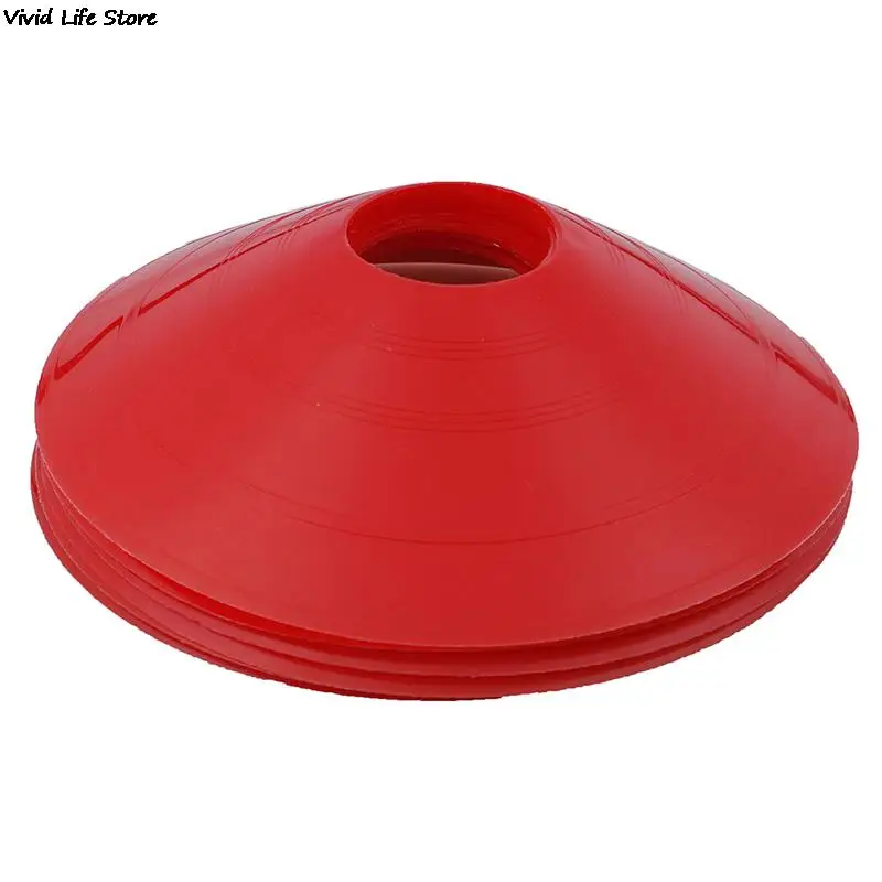 10pcs/set Soccer Training Sign Dish Pressure Resistant Cones Marker Discs Marker Bucket PVC Sports Accessories