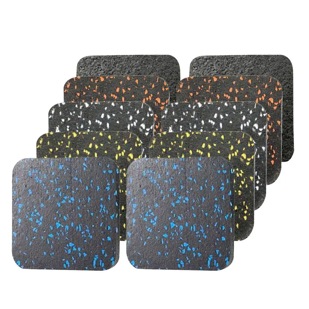 10Pcs Treadmill Shock Absorbing Mat Furniture Rubber Gym Fitness Floor