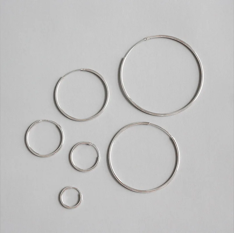 

EDS Silver 925 Jewelry 925 Sterling Silver Earring Women Korean Fashion Hoop Earrings Round Earrings Jewelry Simple Earrings