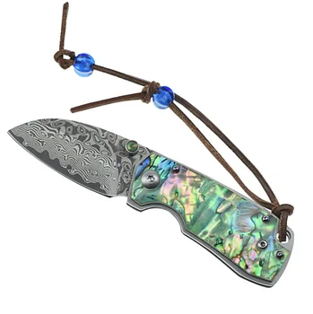 

New Design Damascus Blade wood handle folding pocket knife outdoor portable camping tactical survival knives utility EDC tool