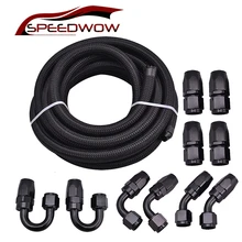SPEEDWOW черный нейлоновый плетеный шланг, гоночный шланг 5 м+ AN10, фитинги для масляного топлива, концевой шланг для масляного охладителя, адаптер для масляного топливного шланга AN8
