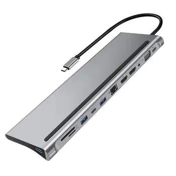 

Type-C Multifunctional Docking Station Type C Hub To 3.0 Usb Sd/Tf Card Reader Dual Hdmi For Macbook Smartphones Usb Splitter