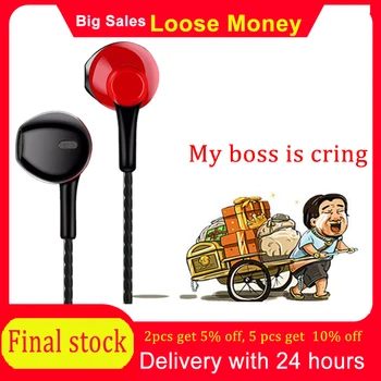 

VIP Drop Shipping Final Stock Big Sales Loose Money Discount Wired Earphone With Mic Volume 3.5 Earphone For Android Ios Phone