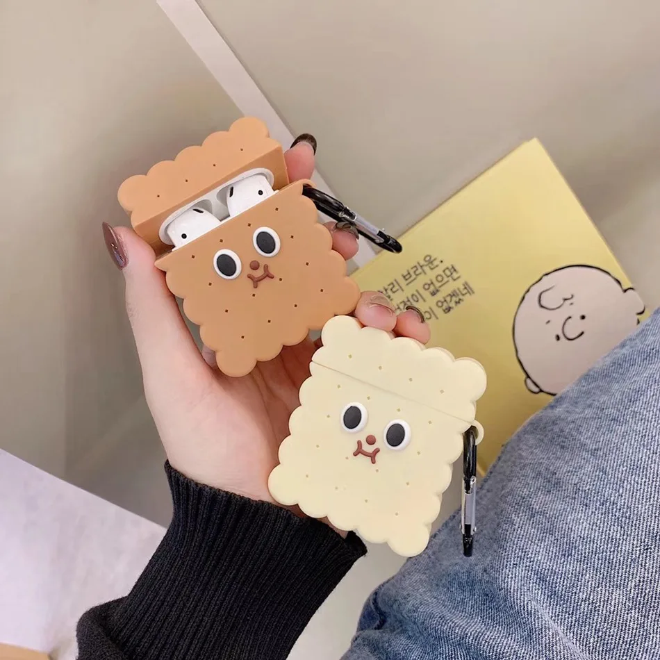 

Earphone Case for Airpods 2 Case Silicone Cartoon Anime Cover for Apple Air Pods 1 Case Biscuit Accessories for Earpods Keychain