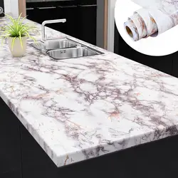 Fashion Home Decor Marble Wall Stickers Self Adhesive Waterproof Countertop Furniture Contact Paper DIY PVC Wallpaper 60cm Width