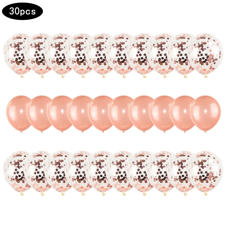 

30pcs/set Rose Gold Balloon Confetti Set Birthday Party Helium Balloon Decorations Wedding Festival Balon Party Supplies