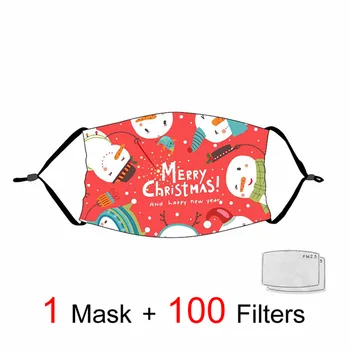 

Snow Festival Masks Santa Claus Pattern Adult Children Cute Elk Christmas Tree Raccoon Face Masks Dust-proof Reusable Masks