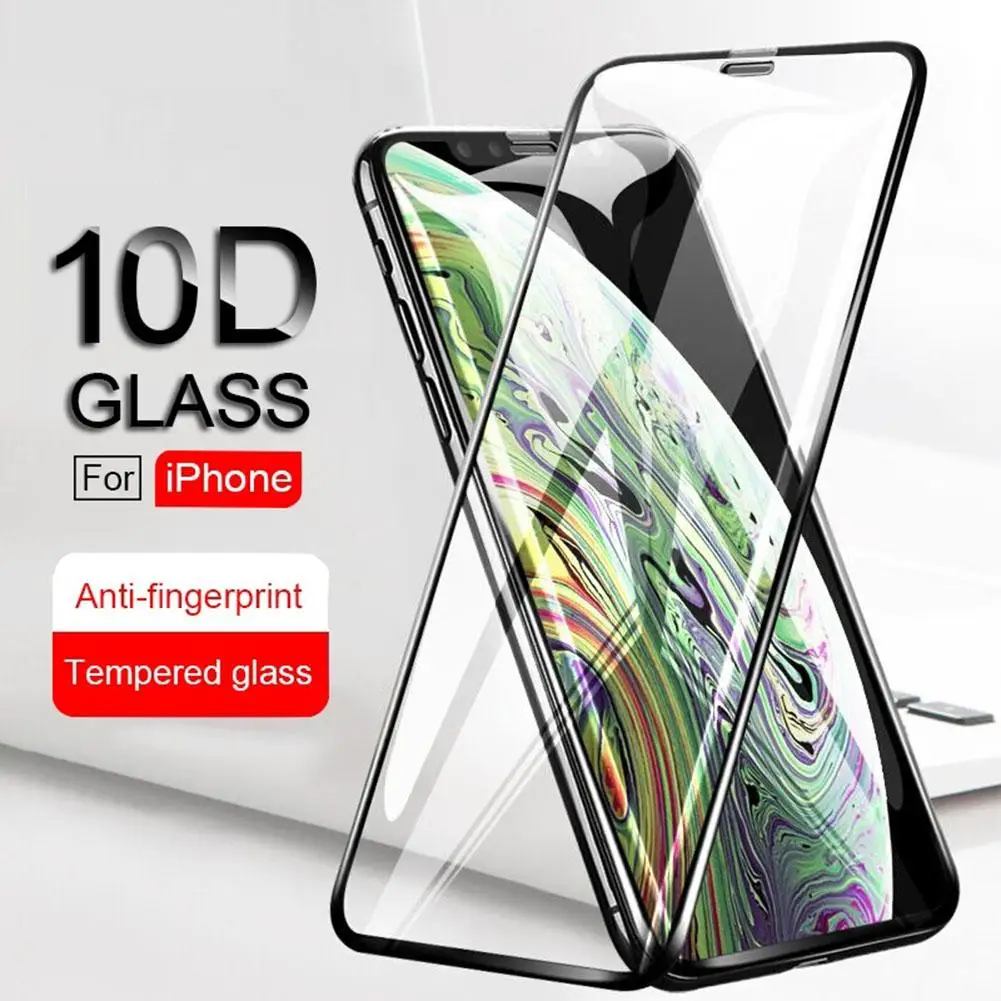 Ударопрочное защитное закаленное стекло 10D для iPhone Xs/Xs Max/XR/X/6S/7 Plus/8|Защита экрана| |
