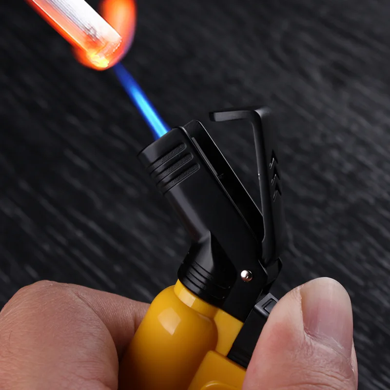 Portable Mini shape Grip Butane Jet Turbo Torch Lighter Windproof Random Color Fire Ignition Burner No Gas Cigarette