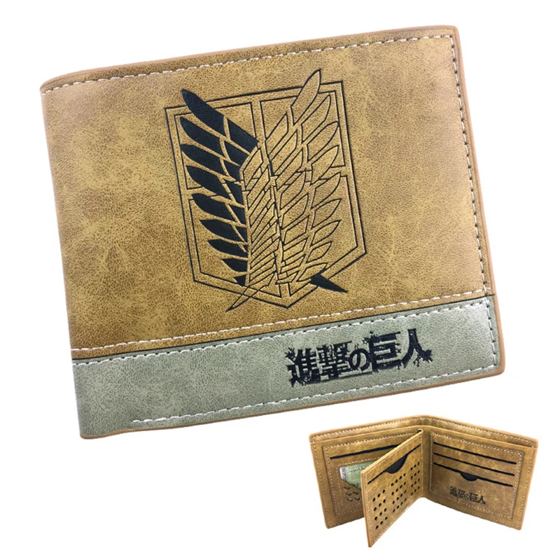 Anime Attack On Titan Wallet Cartoon Wings Shingeki Short Canvas Wallet Travel ID Credit Card Packet Wallet Purse Bags Pouch best halloween costumes