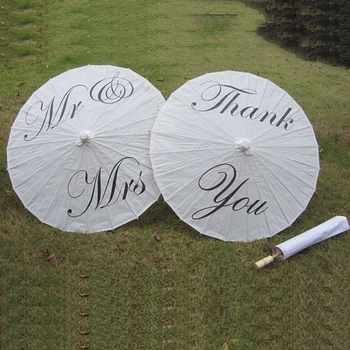 

1PC Warm Romantic Written Letter "Thank you" White Paper Umbrella Great For Wedding Outdoor Ceremony Party