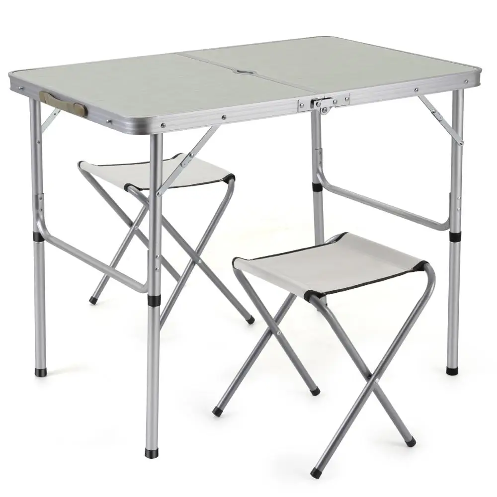 

Sunkorto 2-Person Folding Table 3FT with 2 Chairs, Lightweight Adjustable Table for Camping Picnic BBQ Party Outdoor Activities