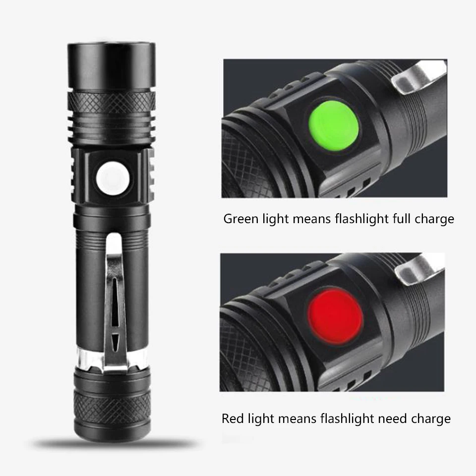 rechargeable torch CEHOLYD Ultra Bright LED Flashlight With T6 L2 V6 lamp Waterproof Torch Zoomable 4 lighting modes Multi-function USB charging blacklight flashlights