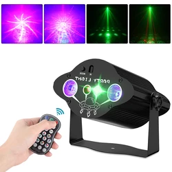 Lumière de fête Disco Laser, lumières de scène LED stroboscopique, projecteur Disco DJ rvb, lampe pour Club, mariage, anniversaire 