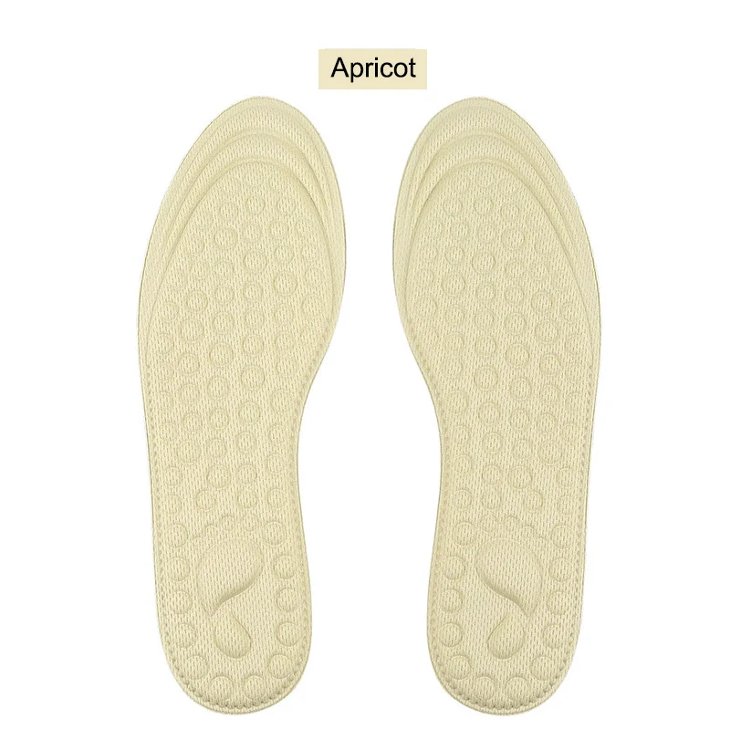apricot size 35-36 1 пара 4D массажные стельки, амортизация, мягкая губка, дышащая подошва, Новинка - Цвет: apricot size 35-36