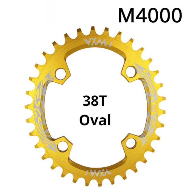 38T Gold Oval Велосипедная цепь VXM 96BCD 32T 34T 36T 38T MTB, узкая широкая цепь, овальная цепь, велосипедная шатунная пластина, запчасти для велосипеда - Цвет: 38T Gold Oval