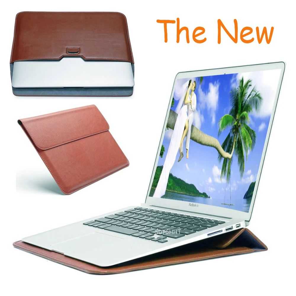 

Laptop Bag Case, For Macbook Touch ID Bar 2020 A2289 A2251 A2179 Air Pro Retina 11 12 13 15 16 PU Leather Sleeve Notebook Cover