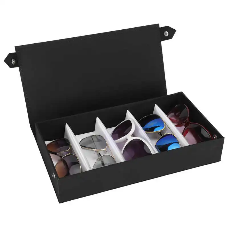 5 Grids Eye Glasses Storage Box Protective Eyeglasses Eyewear Sunglasses Display Case Travel Jewelry Organizer Holder