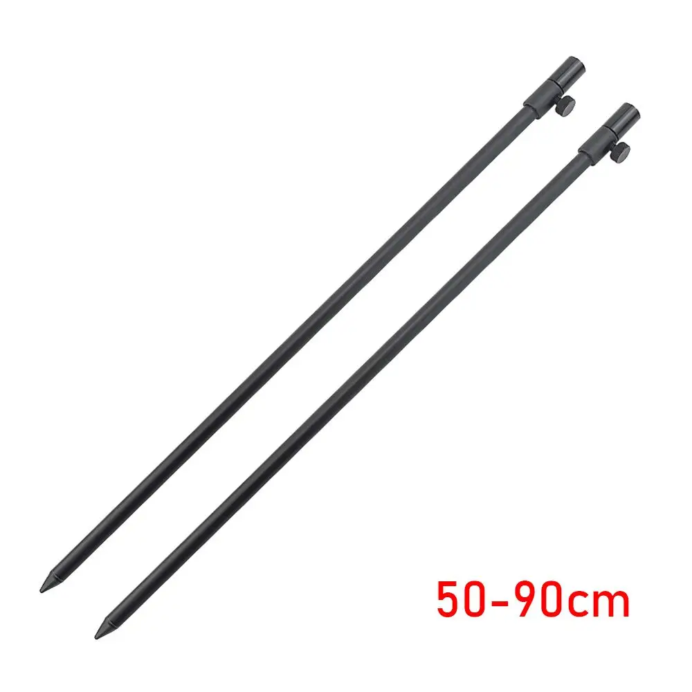 2 x Aluminium Carp Fishing Bank Sticks Carp Fishing Rod Pod Telescopic Diameter 12mm - Цвет: 50-90cm