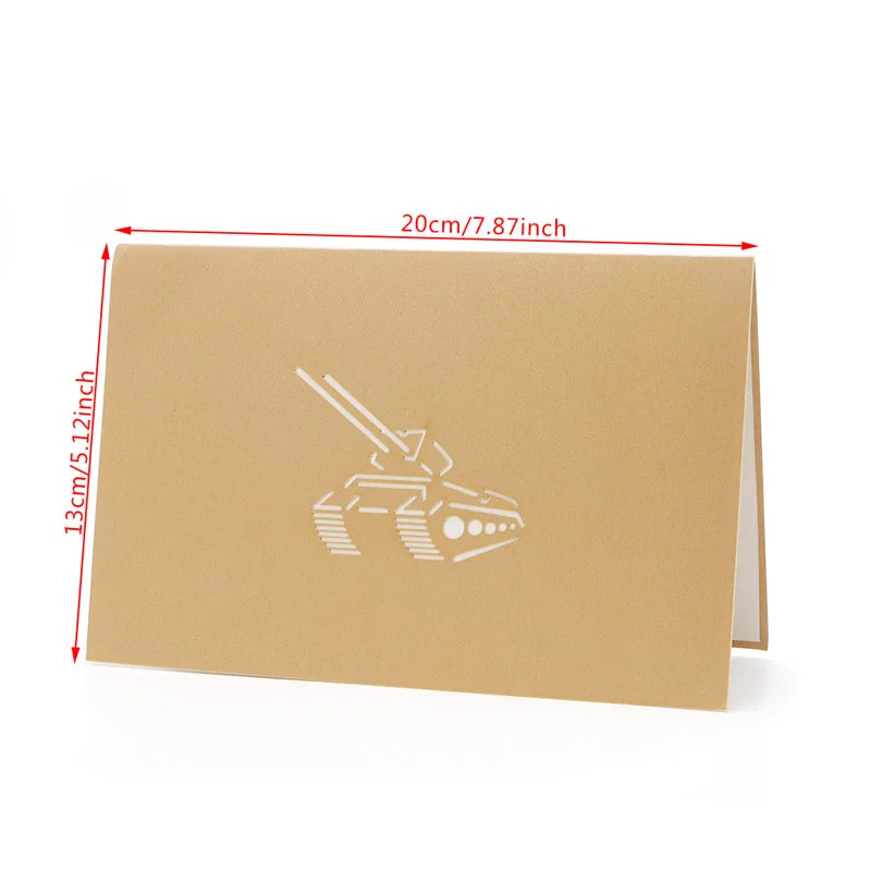  3D Pop Up Tank Greeting Card Postcard Valentines Christmas Birthday Invitation E65B - 4000265489377