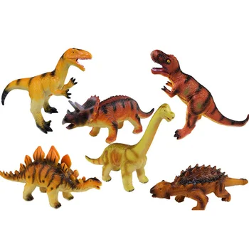 

6 Kinds Sound Toys Soft Rubber Figure Collectible Toys Simulation Dinosaur Animal Action Figures Kids
