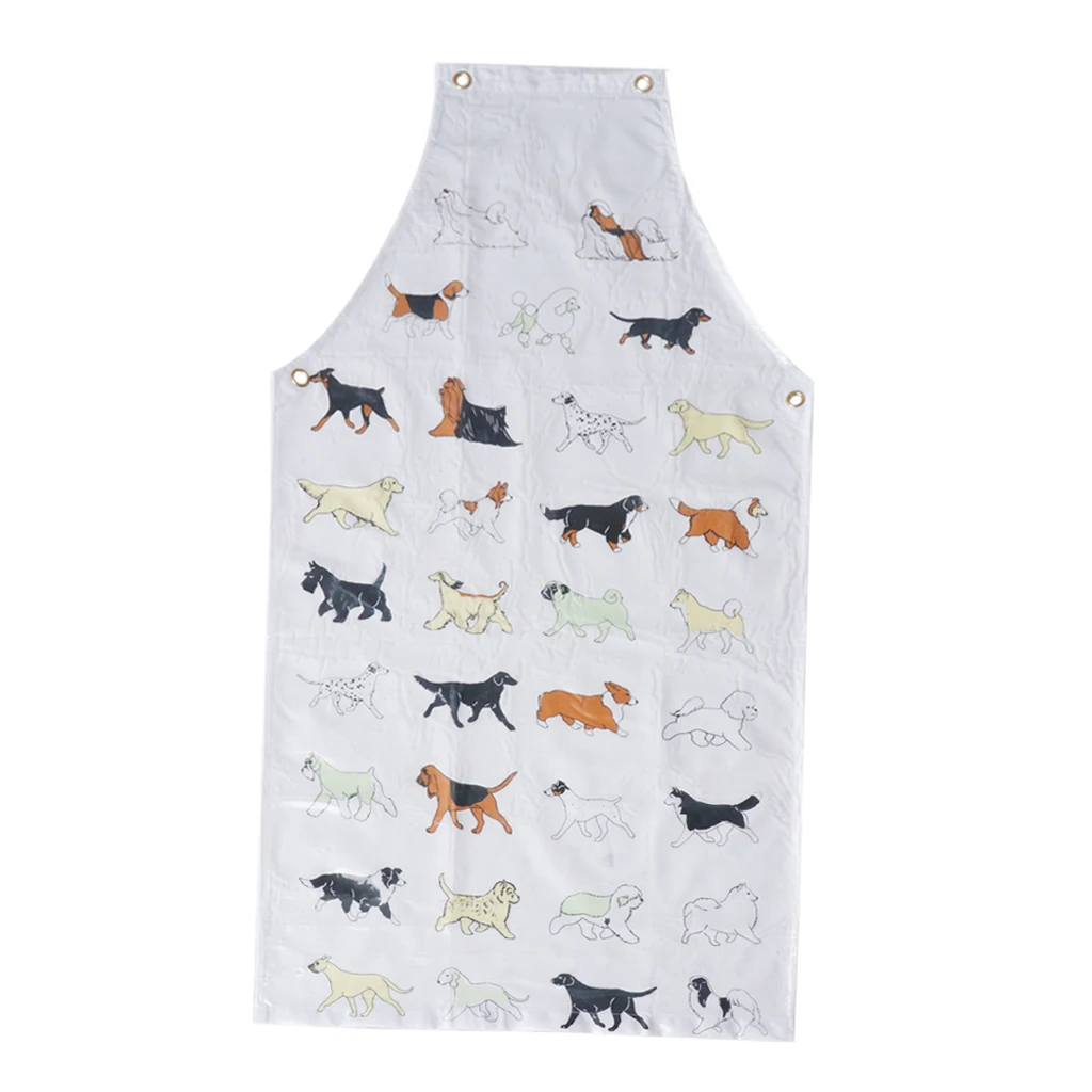 Waterproof Aprons Anti-adhesive PVC Aprons For Professional Groomers, White