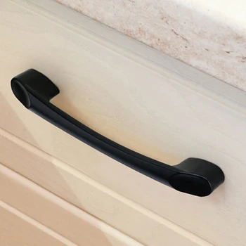 Zinc Alloy American style Kitchen Cupboard Black Cabinet Handle Drawer Door Knob Fashion Furniture Handle Hardware