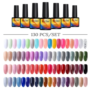 

Arte Clavo 8ml Gel Nail Polish Set 130 Color/Kit Plastic Bottle Glitter Varnish High Quality Nail Art Salon Soak Off UV LED Gel