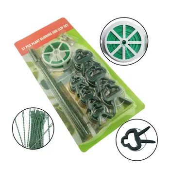 

31pcs Fish Bone Pricking Cable Tie Clip Greenhouse Bracket Pole Fixed Clamp Plants Seedling Stem Fastener Tool 310MM