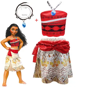 

2020New Moana Princess Cosplay Costume for Girls Party Dress Moana Costume for Kids Halloween Carnival