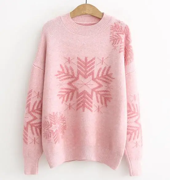 Женский Рождественский пуловер со снежинками коллекция 2019 года сезон осень-зима